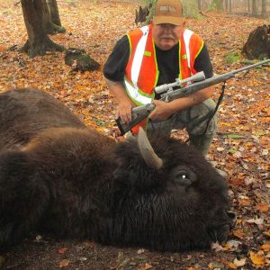 Man with Rifle Hunted Buffalo
