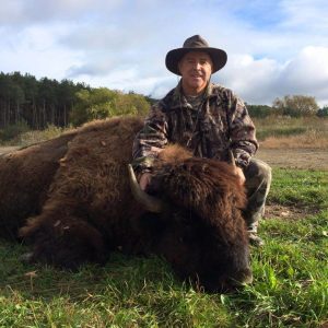 Hunter with Buffalo