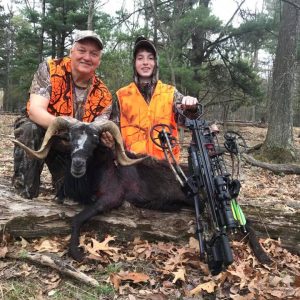 Two Hunters with Black Hawaiian Ram