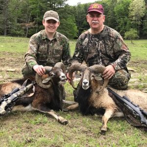 Two Hunters with Corsican Ram