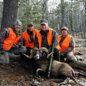Hunters with Corsican Ram