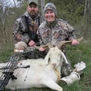 Couple Bow Hunting Spanish Goat