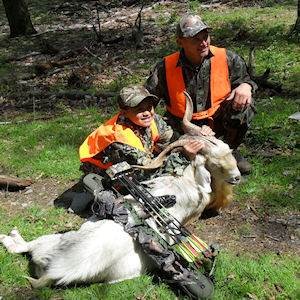 Father and Son Bow Hunting Spanish Goat
